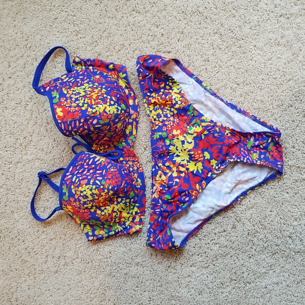 Colorful blue bikini